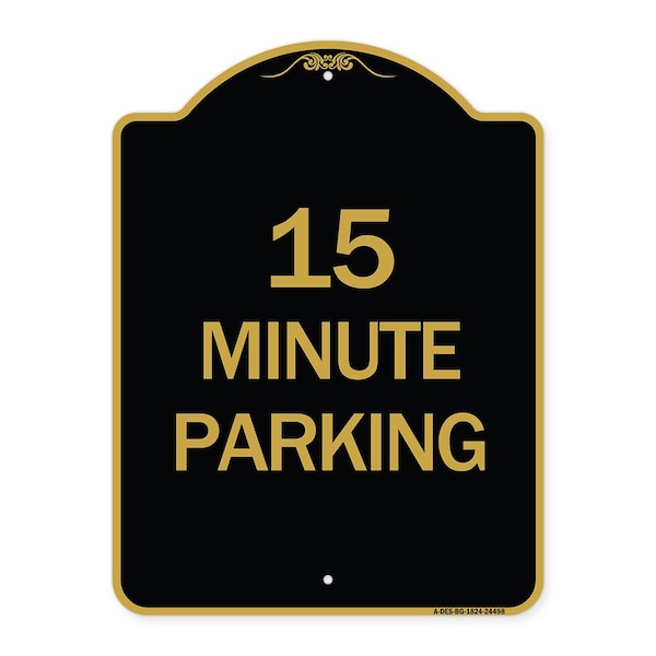 2 Hour Parking-Parking for Customers Only, Black & Gold Aluminum Sign, 18" x 24", BG-1824-24498